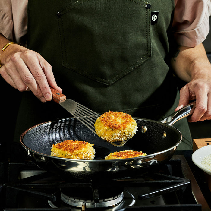 Cooking arancini with the HexClad 10' frying pan