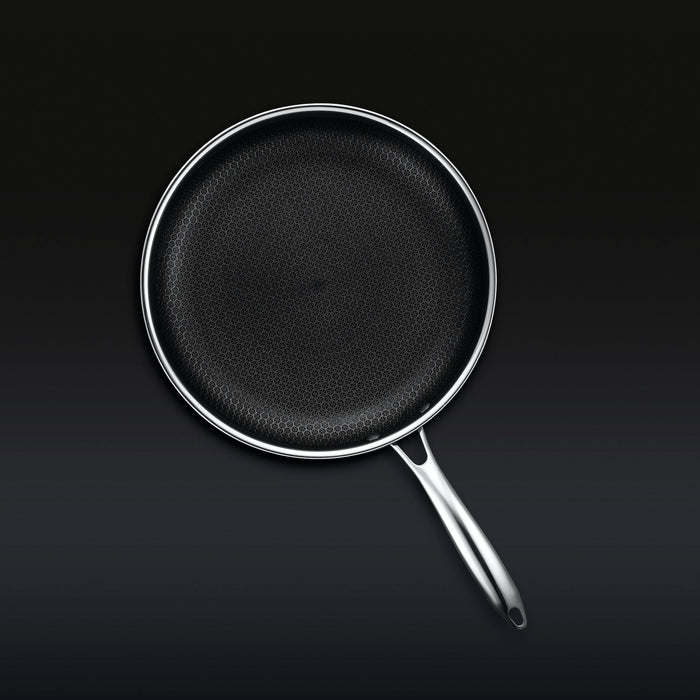 HexClad 12' frying pan shown from a bird's eye view