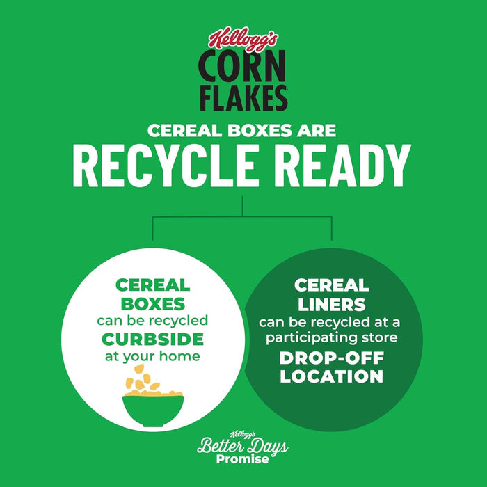 Kellogg's Corn Flakes Cereal – Fat-Free Fortified Breakfast for Health-Conscious Homes, 24oz