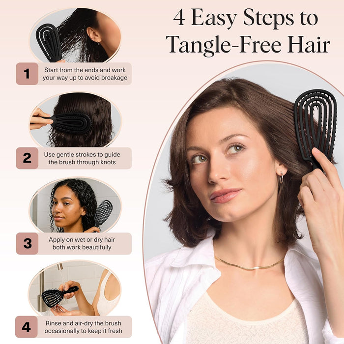 Kitsch Flexi Flow Detangler – Streamlined Single-Tool Replacement for Cluttered Vanities