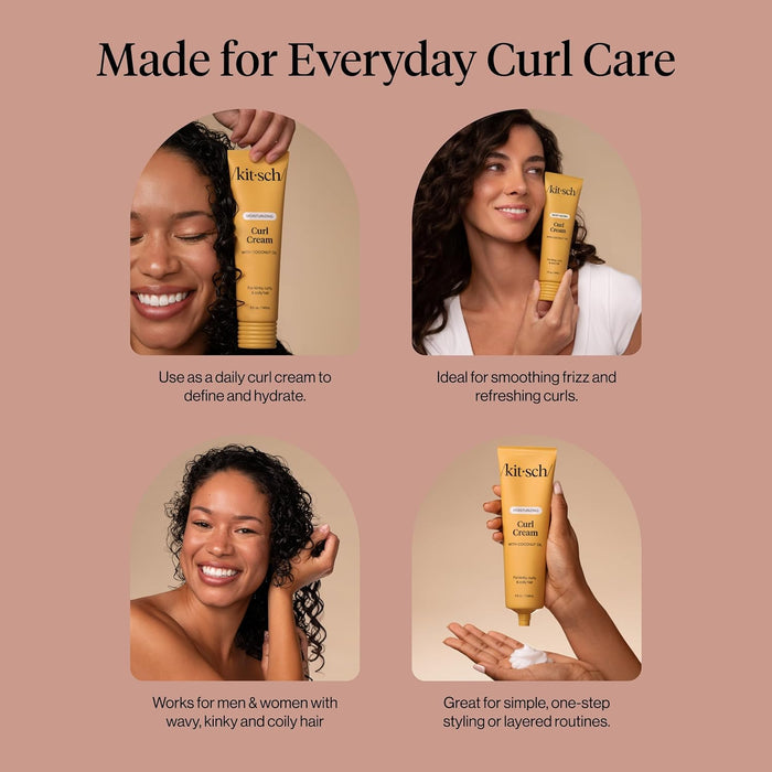 Kitsch Moisturizing Curl Cream – Thoughtful Gift for Her, Defines Curls Without Crunch or Buildup
