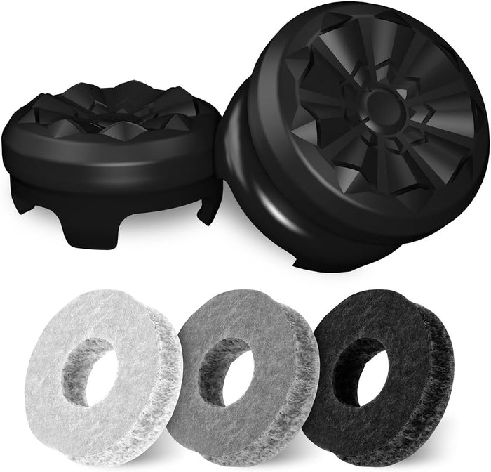 ergonomically designed thumbstick shape to reduce wrist, hand, and thumb fatigue