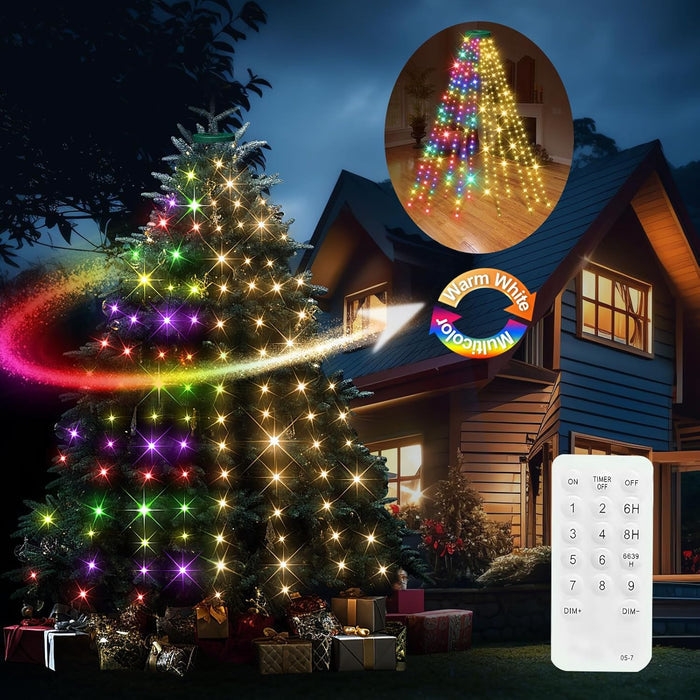 Kringle Bros Tree Halo Lights – Elegant Holiday Ambiance for Foyer & Living Room, Dimmable 12-Mode Design