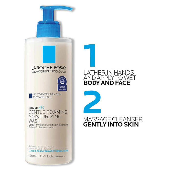 La Roche-Posay Lipikar AP+ Hydrating Body Cleanser – Dermatologist-Tested for Mindful Bath Time