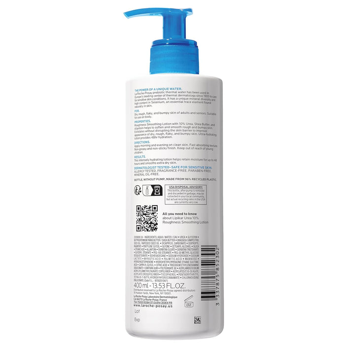 La Roche-Posay Lipikar Urea 10% Smoothing Lotion – Bath Time Self-Care for Dry, Bumpy Skin Relief