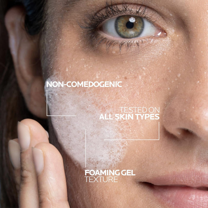 foaming gel formula that removes dirt, impurities, and makeup gently