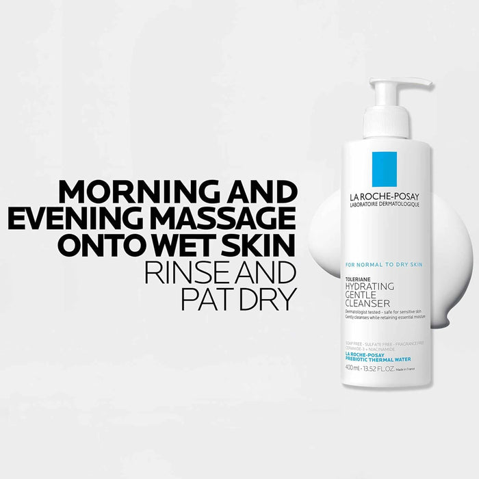 La Roche-Posay Toleriane Hydrating Facial Wash – Clean, Gentle Formula for Reactive Skin Types