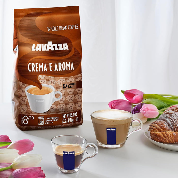 Lavazza Crema E Aroma Whole Bean Coffee Blend – Artisanal Medium Roast for the Upscale Kitchen Counter