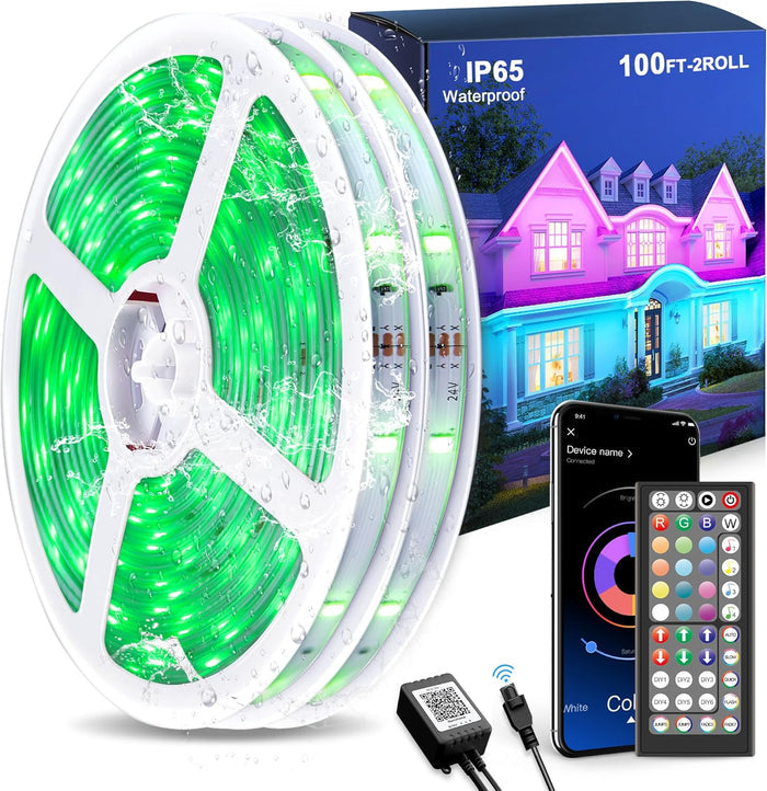 two 50ft rolls totaling 100ft of led strip