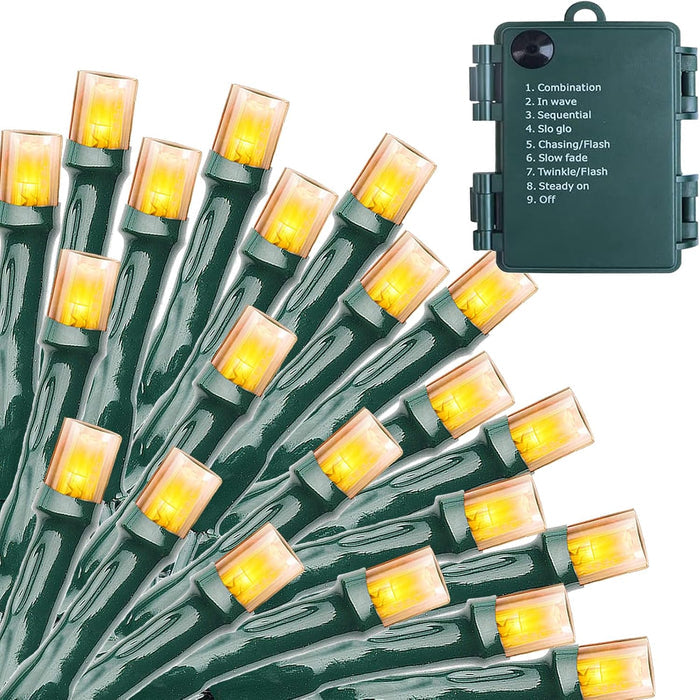 50 led mini bulbs on an 18-foot green-wire string