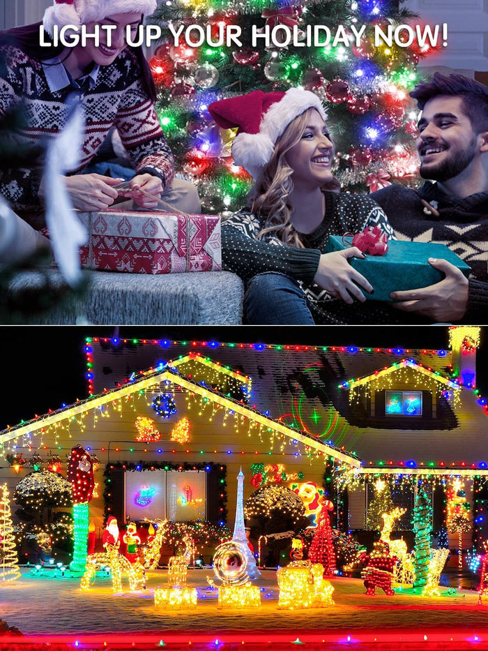 LuminaGlow Pro IP65 String Lights – Garden & Patio Ambiance, Warm White & Multicolor 300 LED with Timer