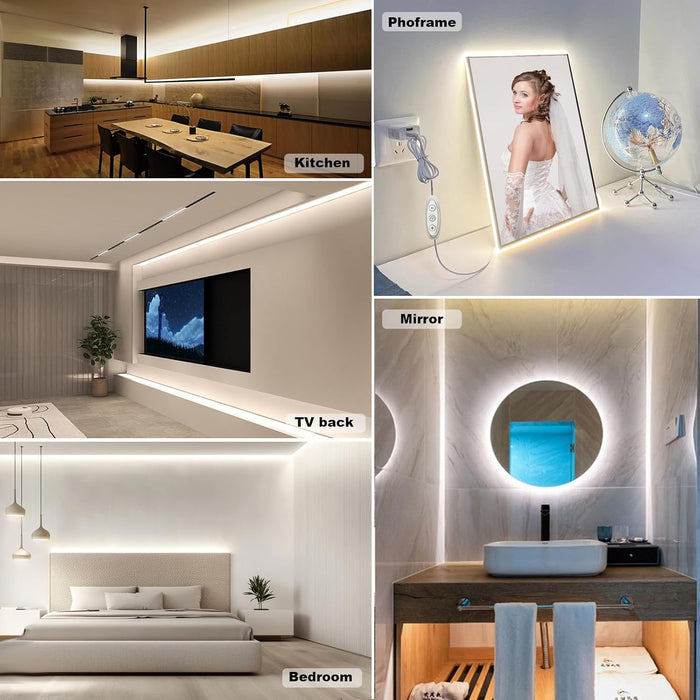 LuminGlow 5V COB LED Strip – Low-Profile Peel-and-Stick Light for Intentional, Minimalist Spaces