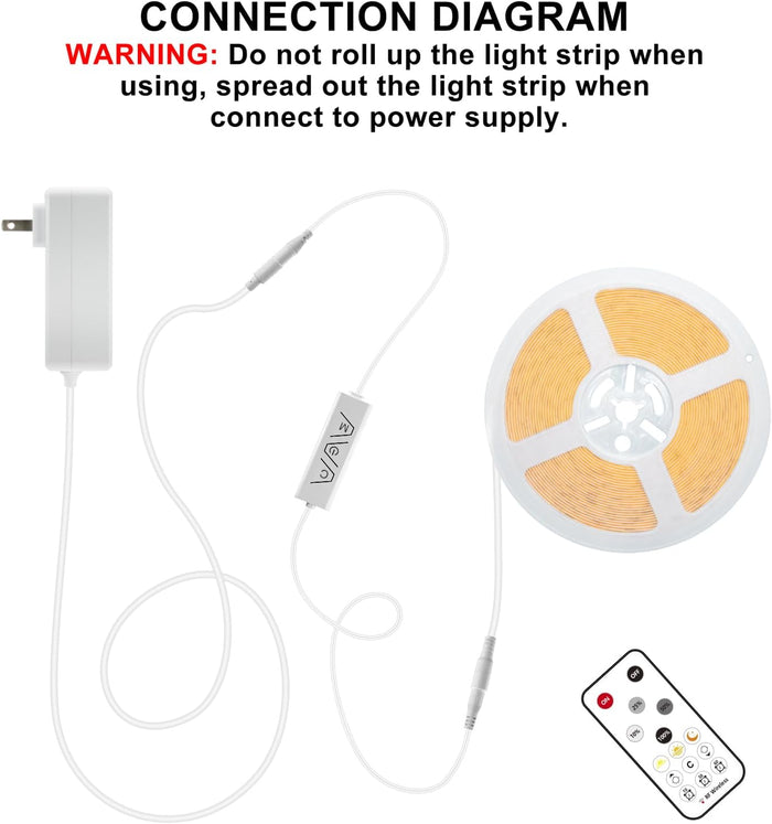 Lumistrips COB LED Strip Light – Cozy Birthday Gift for Her with Remote and Dimmer