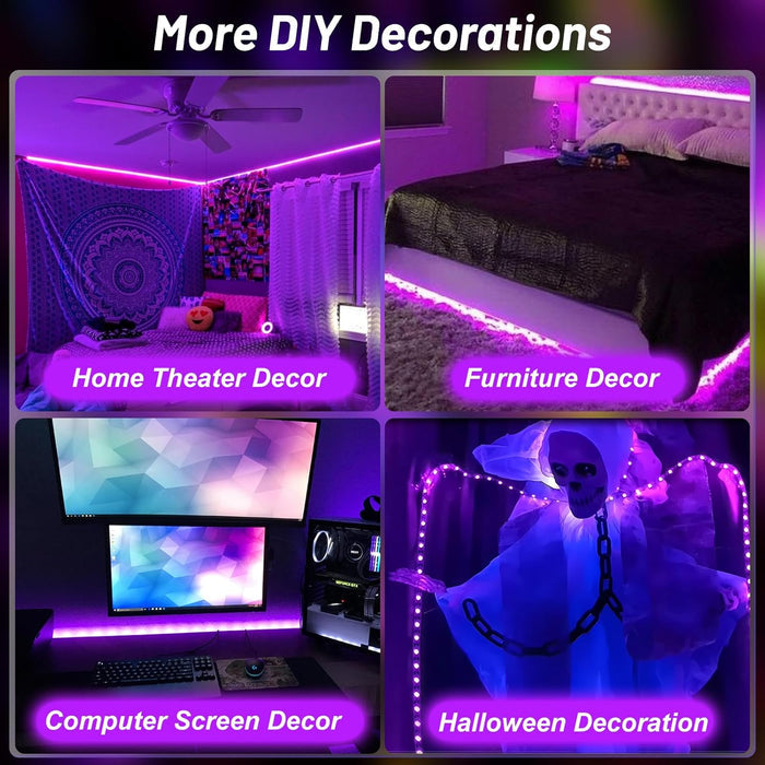 LumoGlow Blacklight Strip – Holiday Gift for Teens and Tweens, Bedroom and Party Glow Accessory