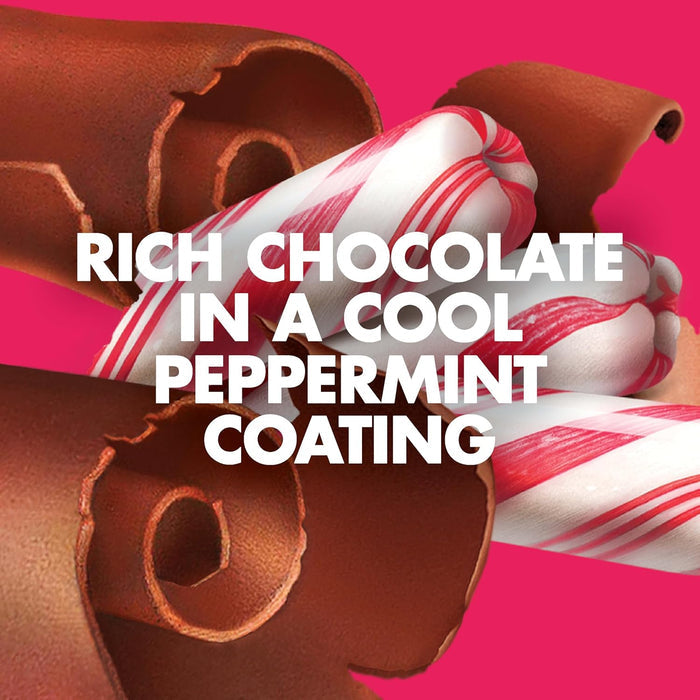 chocolate peppermint stick flavor profile with chocolate coating