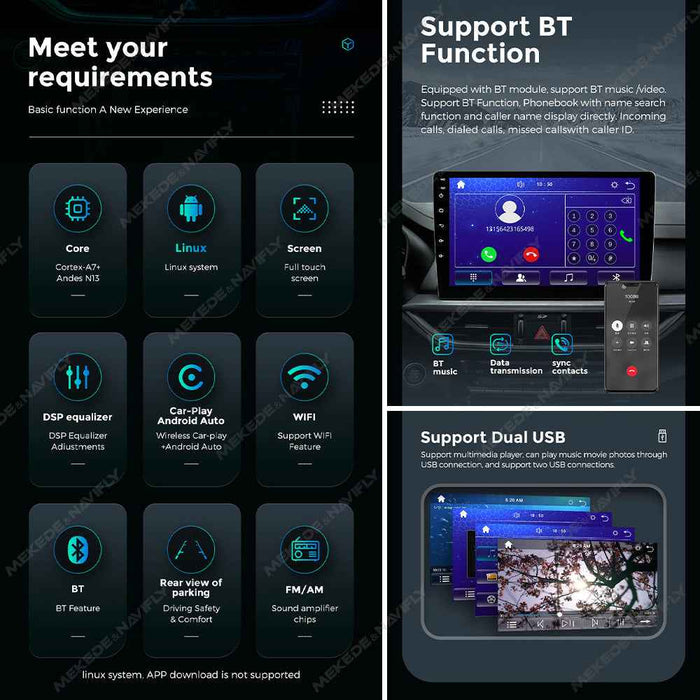 Mekede factory wholesale SS10 Linux stable universal car navigation host QLED screen