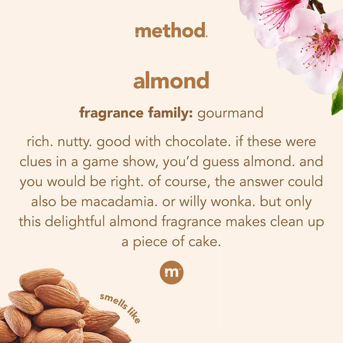 almond scent for light, pleasant fragrance during cleaning