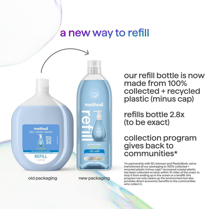 bottle made from 50% recycled plastic (pcr) and designed to be recycled again