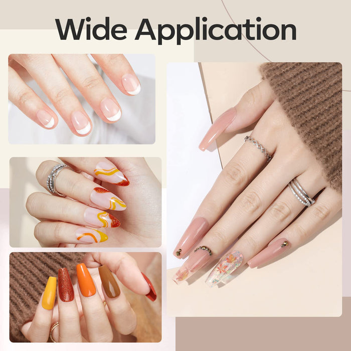 20 variants across 0.5 fl oz singles, 0.33 fl oz 3-packs, and 0.33 fl oz 4-packs in shades from clear and matte top to nude, pink, shimmer, and apricot