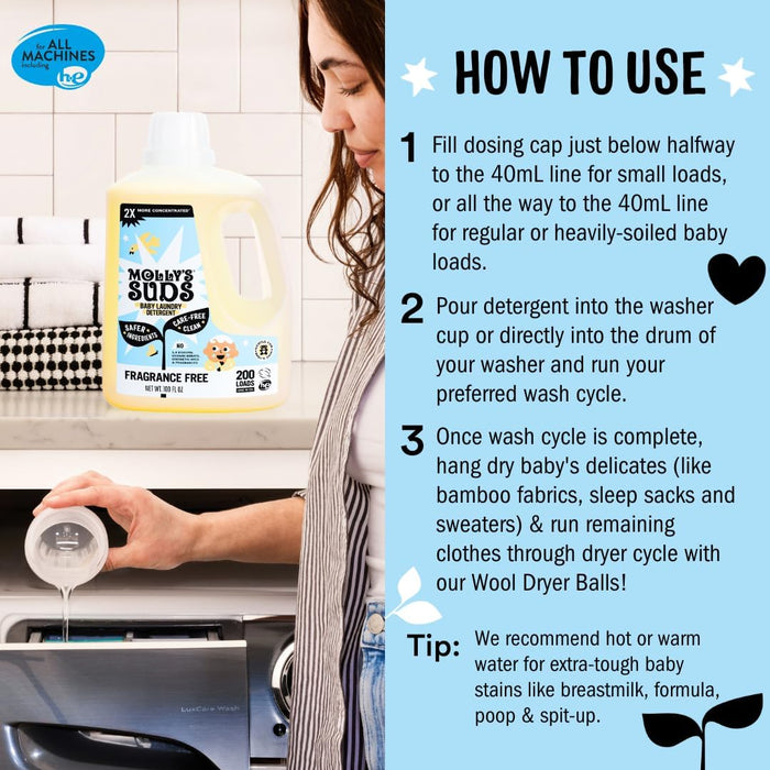 minimal-suds formula compatible with standard, commercial, and he washing machines