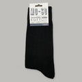 a pair of black mo-so socks 41-46 on a grey background