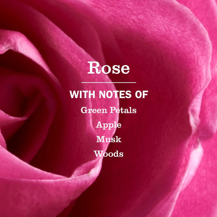 rose scent with green apple, stone fruit, and watery freshness top notes