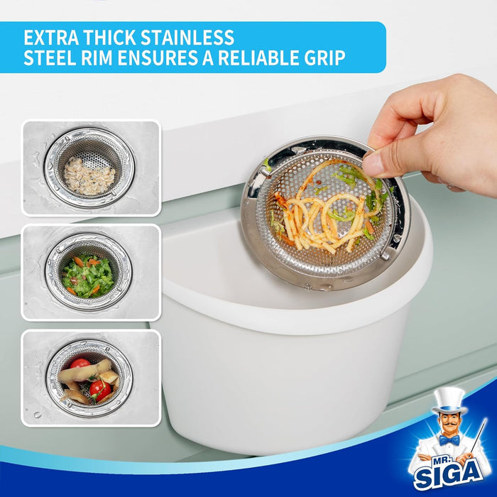 MR.SIGA Kitchen Drain Strainer – Sleek 2-Pack That Blends Into Any Countertop Aesthetic