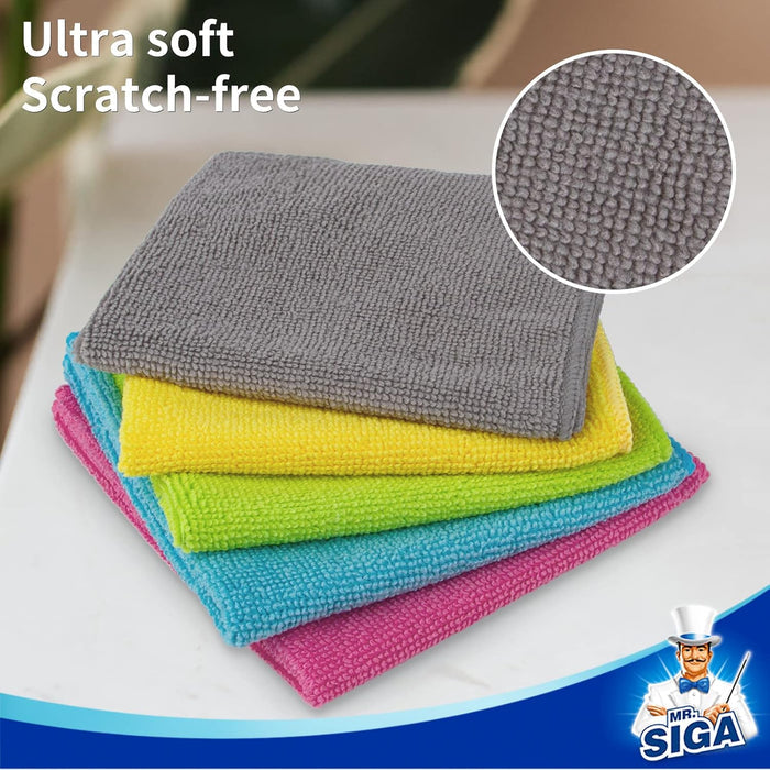 MR.SIGA Microfiber Cleaning Cloths – Holiday Gift Set of 50 Reusable Towels for Organizing Friends