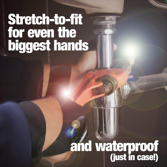 breathable, stretchable polyester construction with adjustable velcro wrist strap (one size fits most)