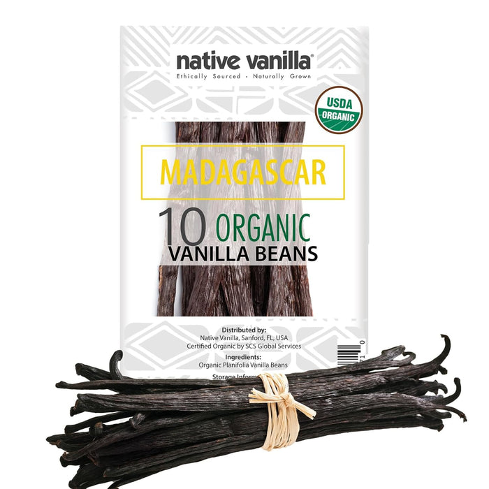 10 grade a whole vanilla beans per pack, 4-6 inches long