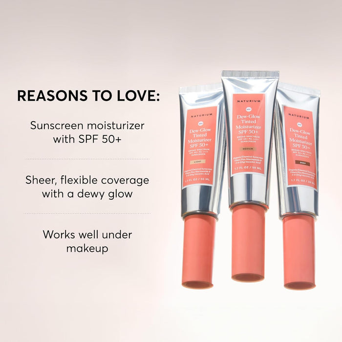sheer tint available in three shades: light, medium, and deep