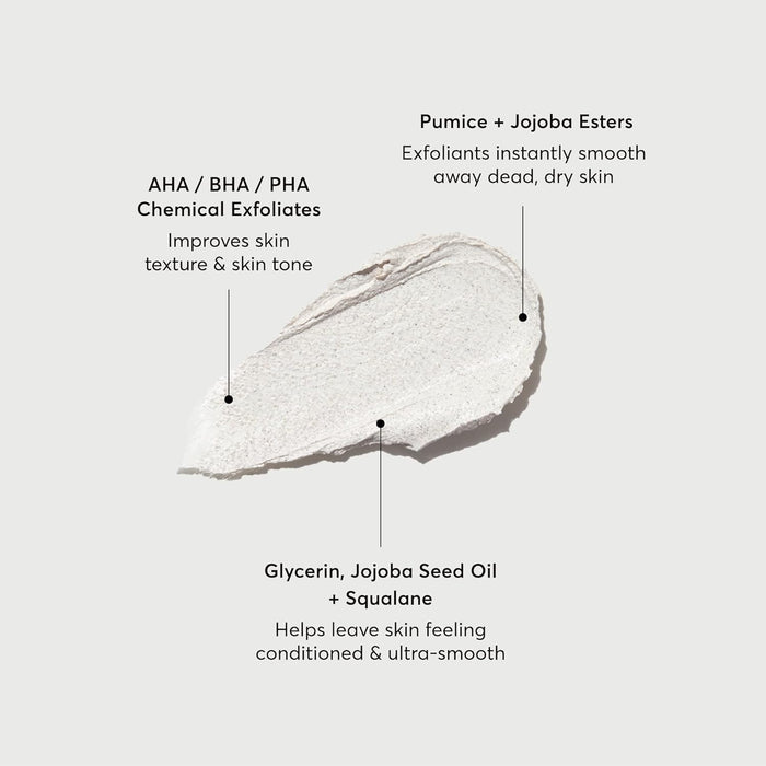 chemical exfoliants: aha (glycolic acid), bha (salicylic acid), and pha blend