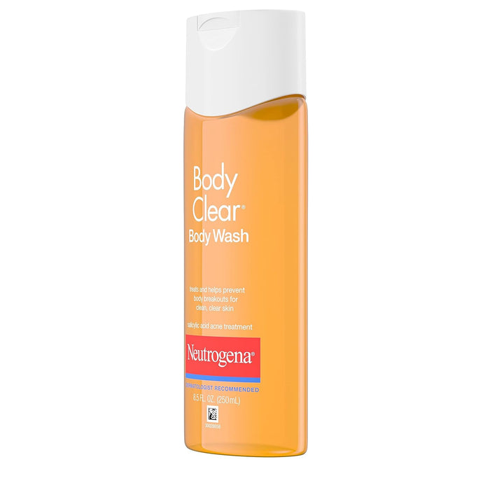 Neutrogena Body Clear Acne Body Wash – Mindful Shower Ritual for Breakout-Prone Skin, Unscented 3-Pack