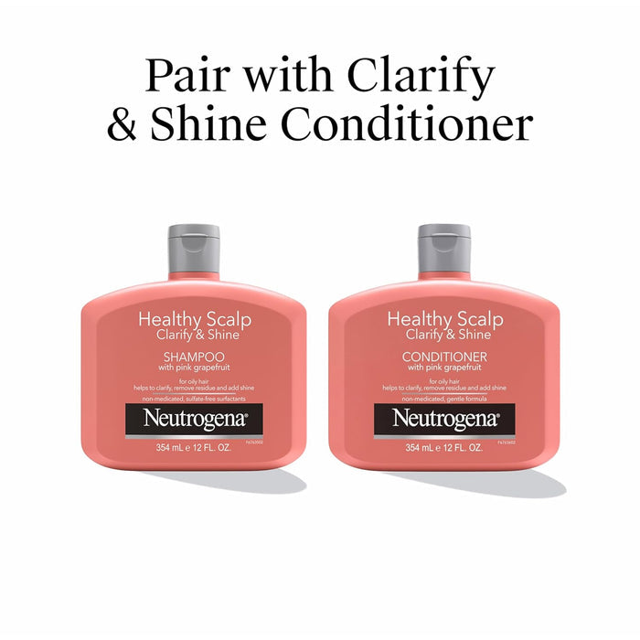 Neutrogena Healthy Scalp Clarifying Shampoo – Pink Grapefruit Care Set Gift for Busy Women, 12 fl oz
