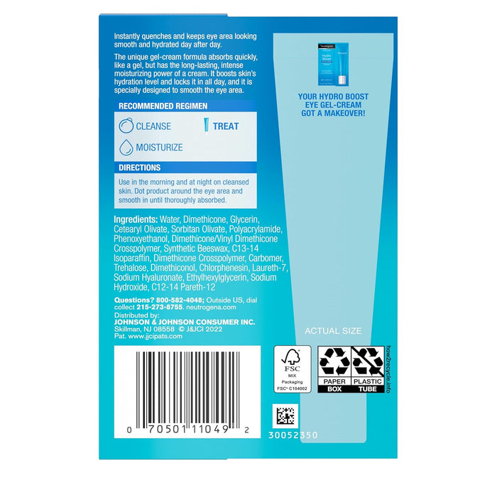 Neutrogena Hydro Boost Under Eye Cream – Simple Gel-Cream for an Uncluttered Vanity and Effortless Routine