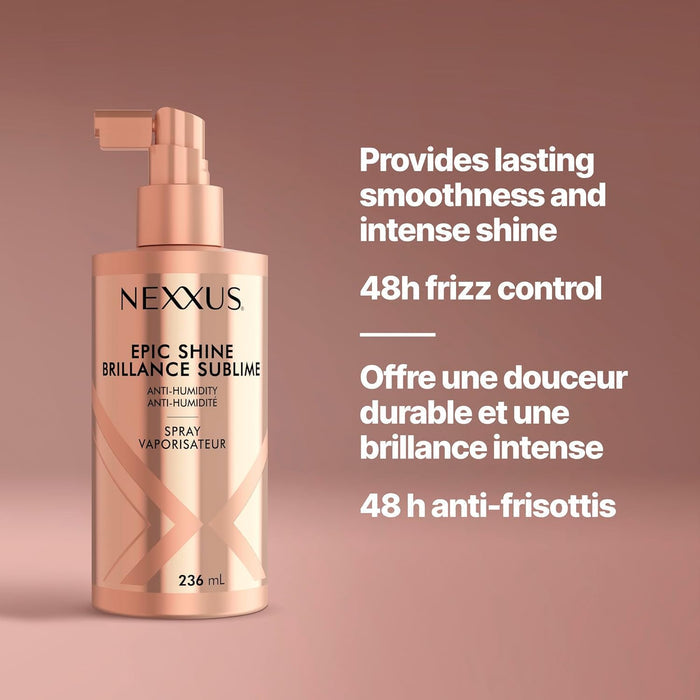 Nexxus Sleek Polish Anti-Humidity Spray – High-End Gloss Finish for Polished Blowouts, 8 oz