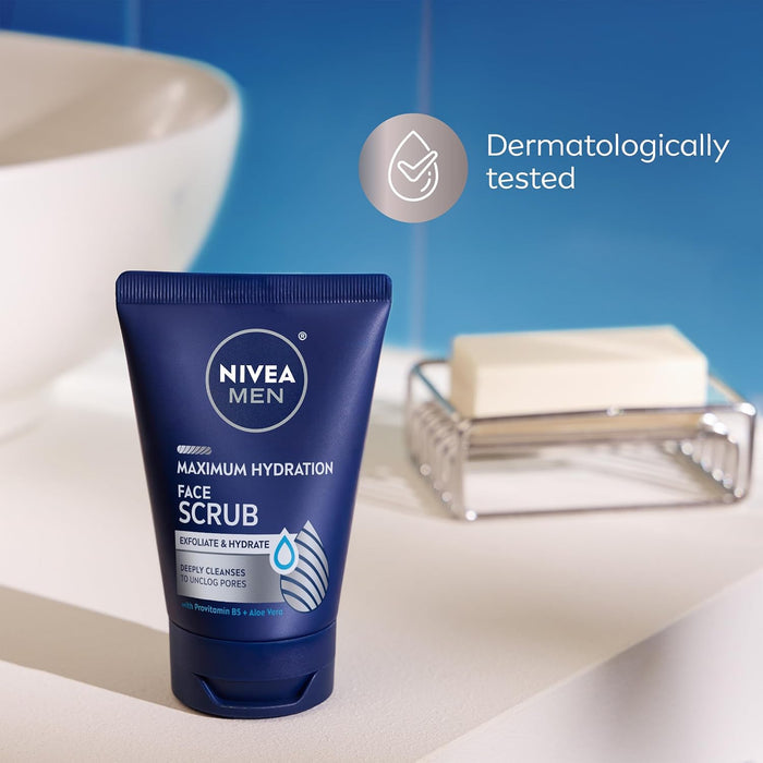 NIVEA MEN Maximum Hydration Face Scrub – Valentine's Day Grooming Gift for Husbands Who Skip Skincare