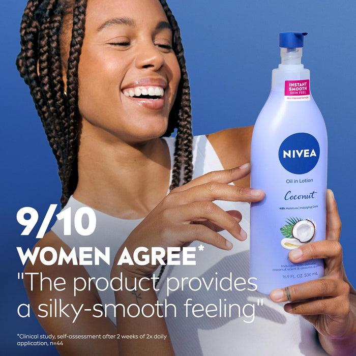 NIVEA Oil Infused Coconut and Monoi Body Lotion – 3-Pack Birthday Gift for Women Who Love Skincare