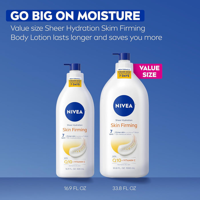 NIVEA Sheer Hydration Lotion – Clean Beauty Firming Formula for Shared Family Bathroom, 33.8 Oz Pump