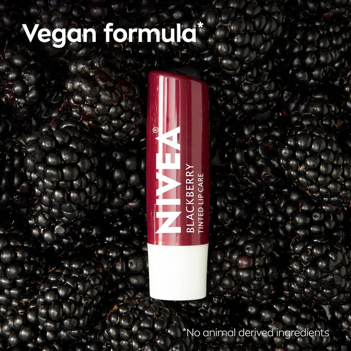 NIVEA Simplifying Lip Care – Streamlined Vegan Tinted Stick for Capsule Makeup Bags, Cherry Shade