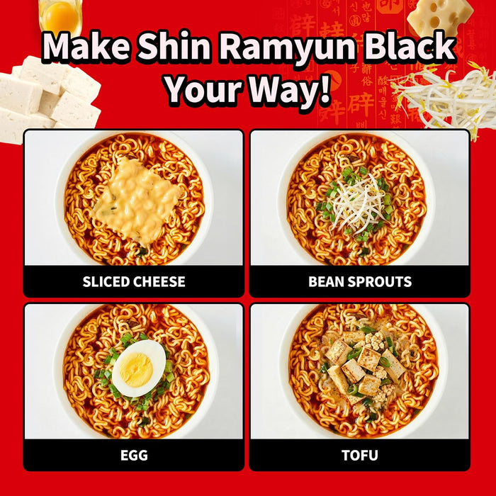 Nongshim Shin Ramyun Black – Nourishing Pantry Pick for Wellness Routines, 0g Trans Fat Instant Noodles