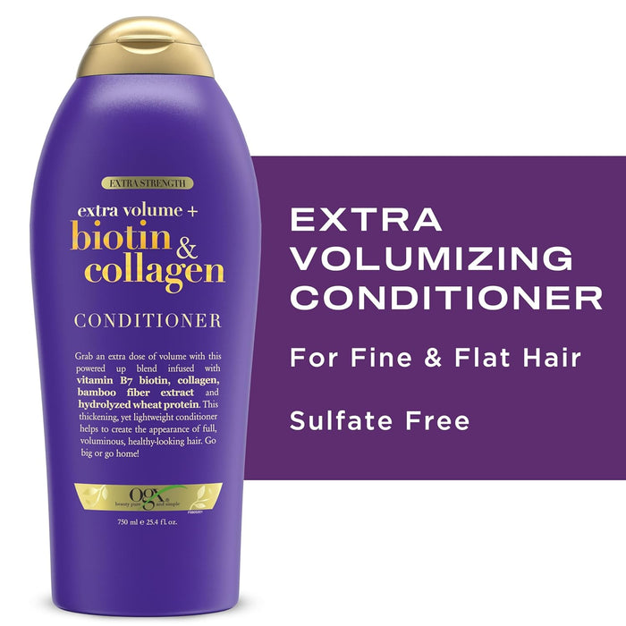 OGX Biotin & Collagen Conditioner 25.4 oz – Mindful Volumizing Hair Care for Daily Wellbeing Routines
