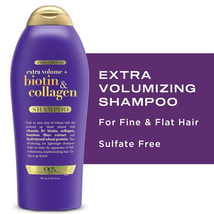 OGX Extra Strength Volumizing Shampoo – Lift and Calm Shower Ritual for Thinning Hair Wellness, 25.4 fl oz