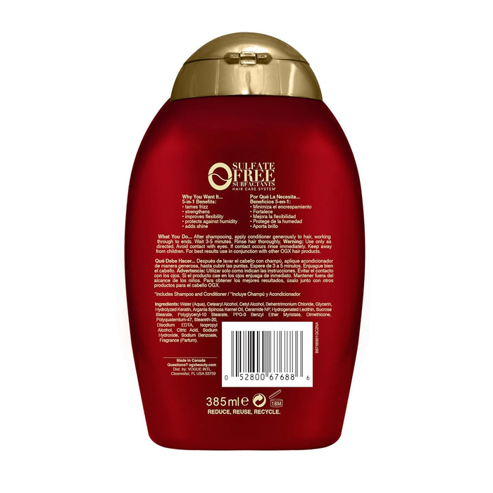 OGX Frizz-Free + Keratin Smoothing Conditioner – Elevated Haircare for a High-End Master Bathroom
