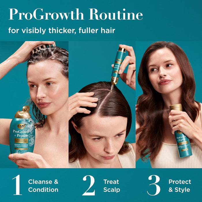 OGX ProGrowth + Peptide Clarifying Shampoo – Family Bathroom Cleanser Free from Harsh Scrubs