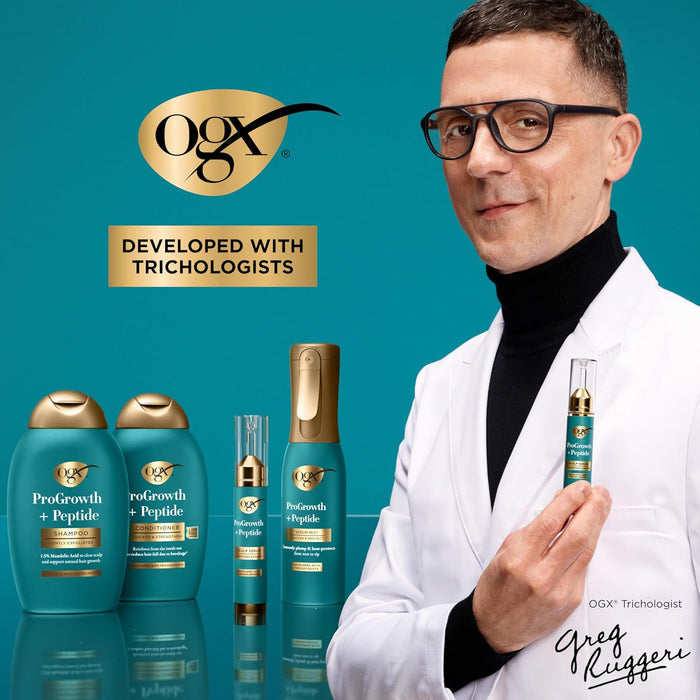 OGX ProGrowth + Peptide Clarifying Shampoo – Family Bathroom Cleanser Free from Harsh Scrubs