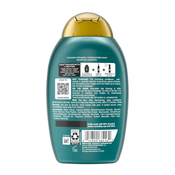 OGX ProGrowth + Peptide Conditioner – Spa-Style Strengthening Mask for Breakage-Prone Hair at Home