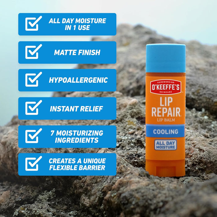 O'Keeffe's Lip Repair Stick – Practical Valentine's Day Gift for Her, Daily Lip Repair Twin Pack