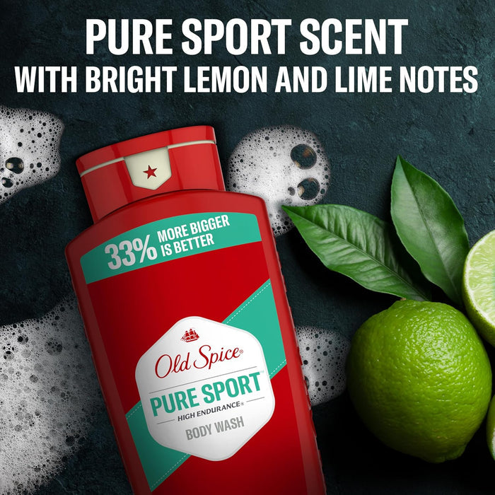 Old Spice Pure Sport Body Wash – Post-Workout Recovery Shower, Restorative 4-Pack for Daily Wellness Habits