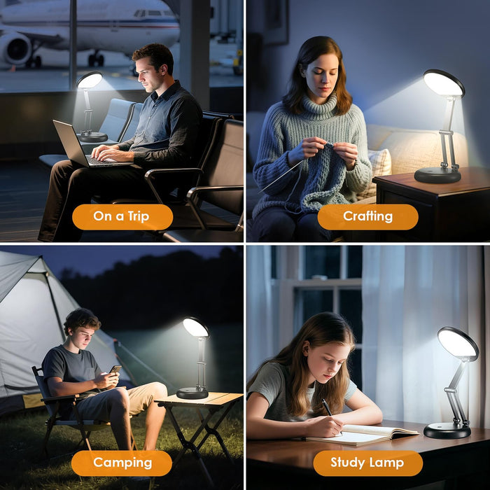 One Fire Foldable Desk Lamp for Remote Work and Library Study, 4000K Eye-Care LED with Memory Function